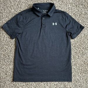 Under Armour Dark Gray The Playoff Polo Shirt, Boys size XL 16